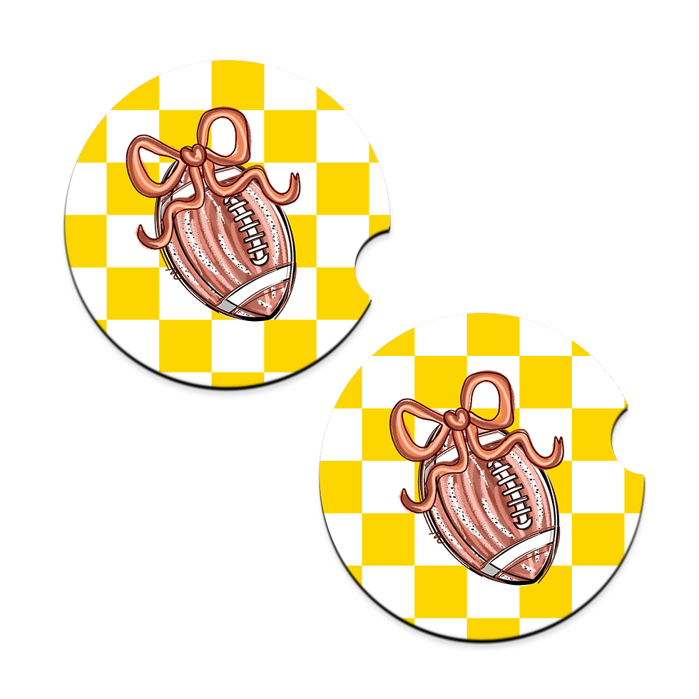 Thumbnail: Football Bow Car Coasters