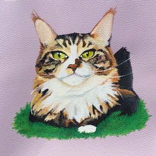 Custom pet drawing on bag  by Rosalie Grubb