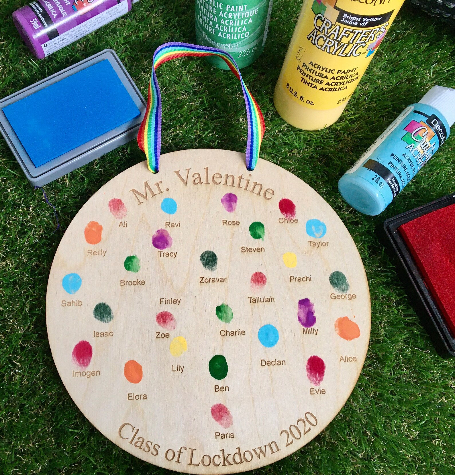 Personalised Finger Plaque Housewarming Wall Art Decor