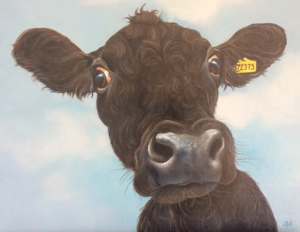 Bluebell The Black Cow Painting Sulkycow