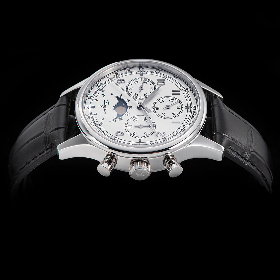 Thumbnail: Seagull Sugess ST1908 40mm White Moon Phase Date Chronograph Sapphire 1963 BNIB