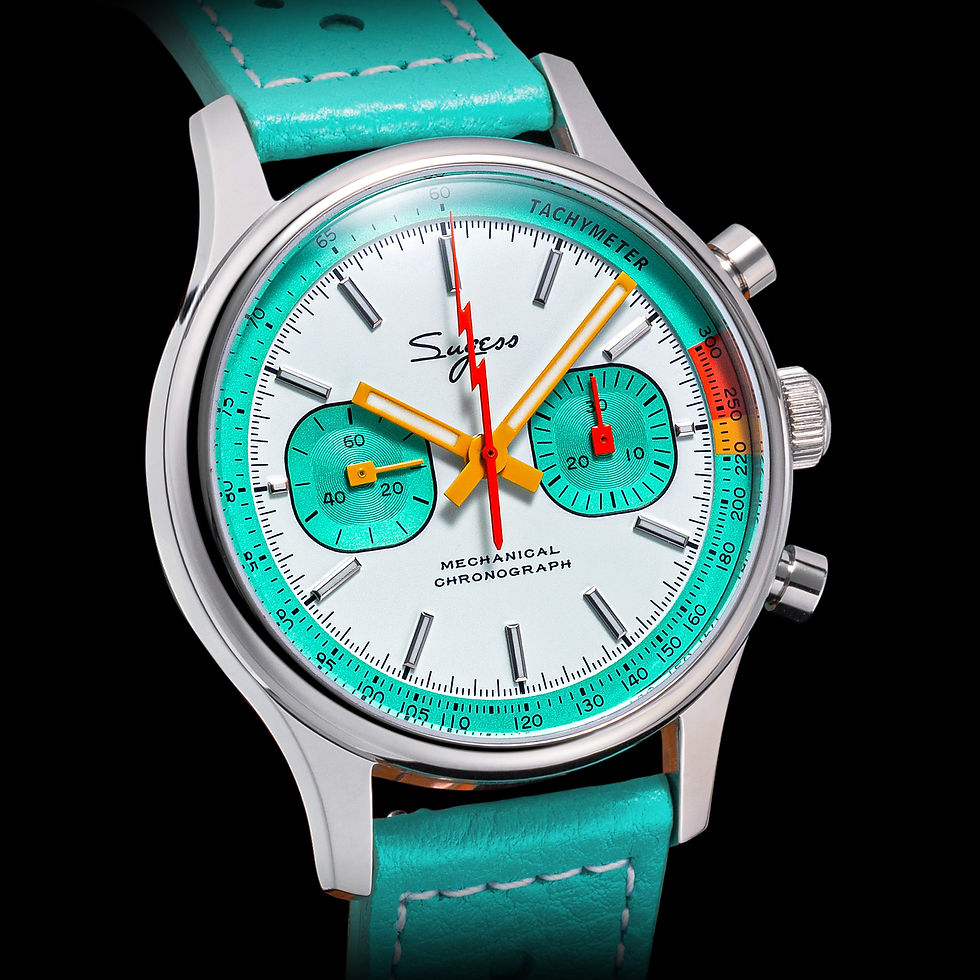 Thumbnail: Seagull Sugess ST1901 Panda 40mm Aqua Green Racing Chronograph Sapphire 1963