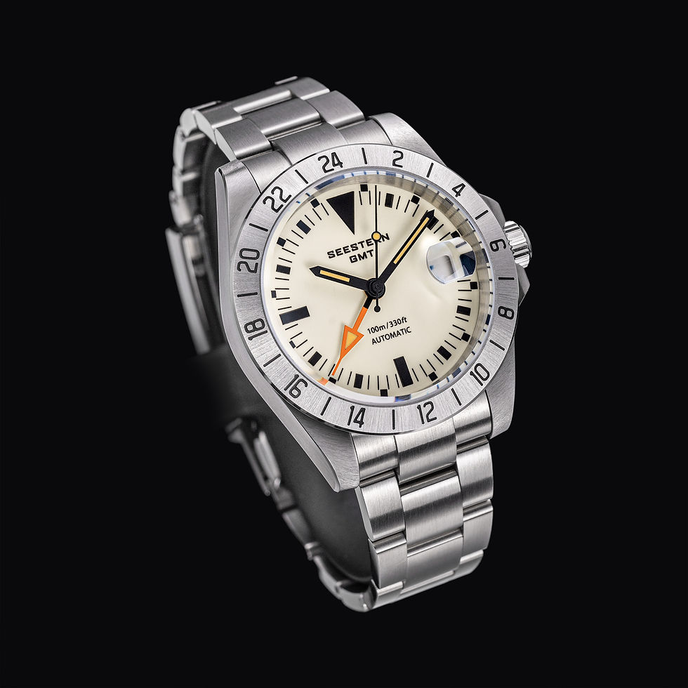 Thumbnail: SEESTERN Vintage GMT, White, Lume Dial, NH34, Sapphire, 100m Diver, Diving, BNIB