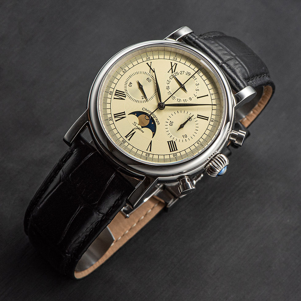 Thumbnail: Seagull Sugess ST1908 40mm Ivory Moon Phase Date Chronograph Sapphire SL 1963