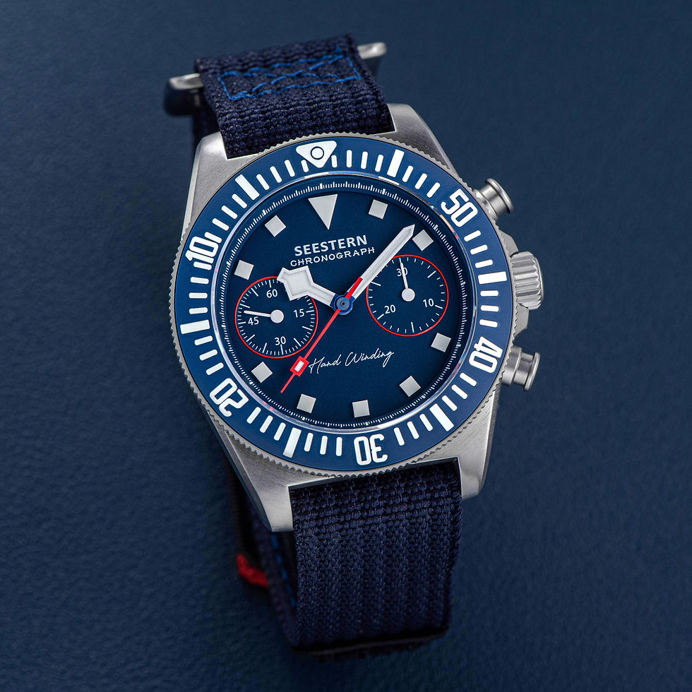Thumbnail: SEESTERN Seagull ST1901 41mm Blue Yacht Race Chronograph Sapphire 1963