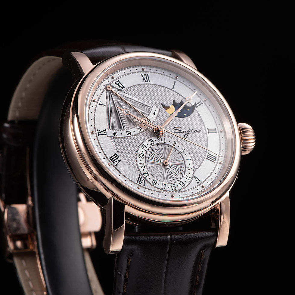 Thumbnail: Seagull Sugess ST2153 Automatic Moon Phase Sapphire Display Hi Beat 1963 RG BNIB