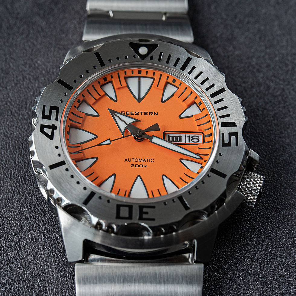 Thumbnail: SEESTERN Monster, Orange, NH36, Sapphire, Lume, 200m Diver, Diving, BNIB