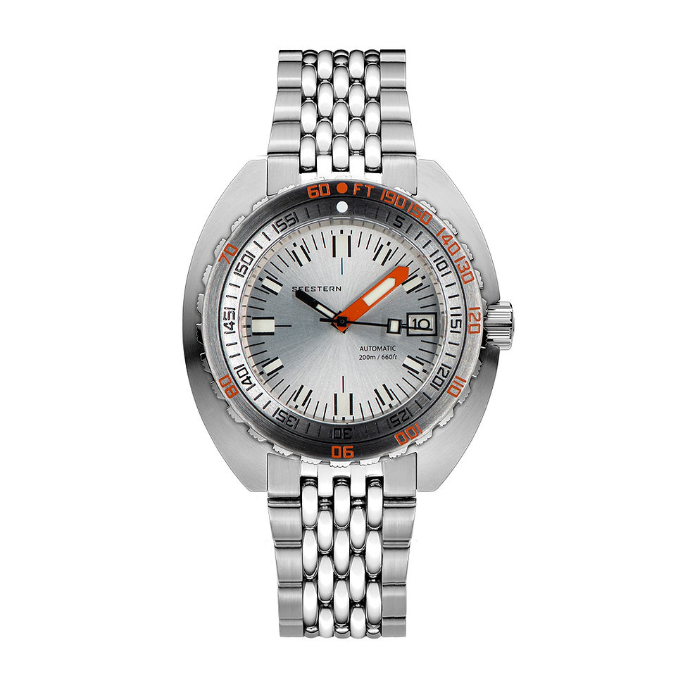 Thumbnail: SEESTERN SUB300T, Silver / White, NH35, Sapphire, Lume, 200m Diver, Diving, BNIB