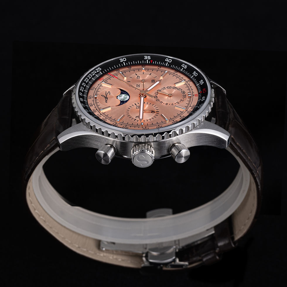 Thumbnail: Seagull Sugess ST1908 43mm Orange Moon Phase Date Chronograph Sapphire SL 1963