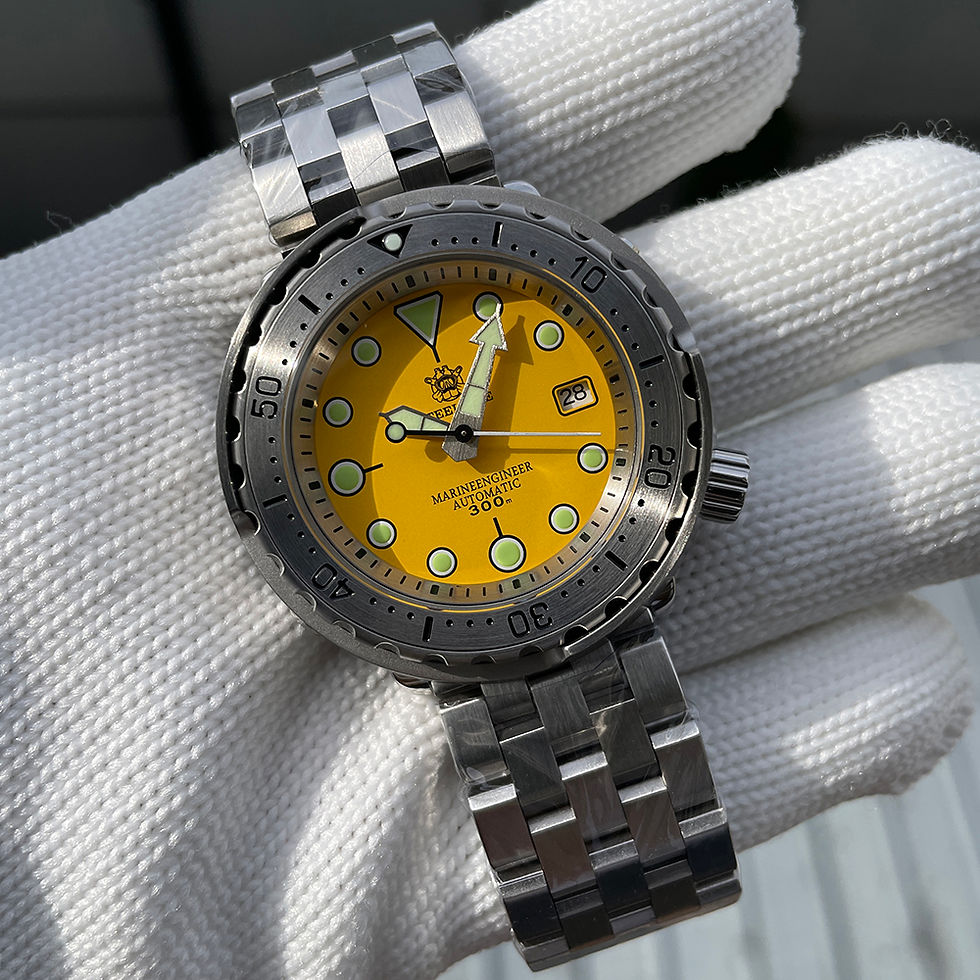 Thumbnail: Steeldive SD1986, TUNA, NH35, Steel Bezel, Sapphire, Lume, Yellow, Bracelet,BNIB