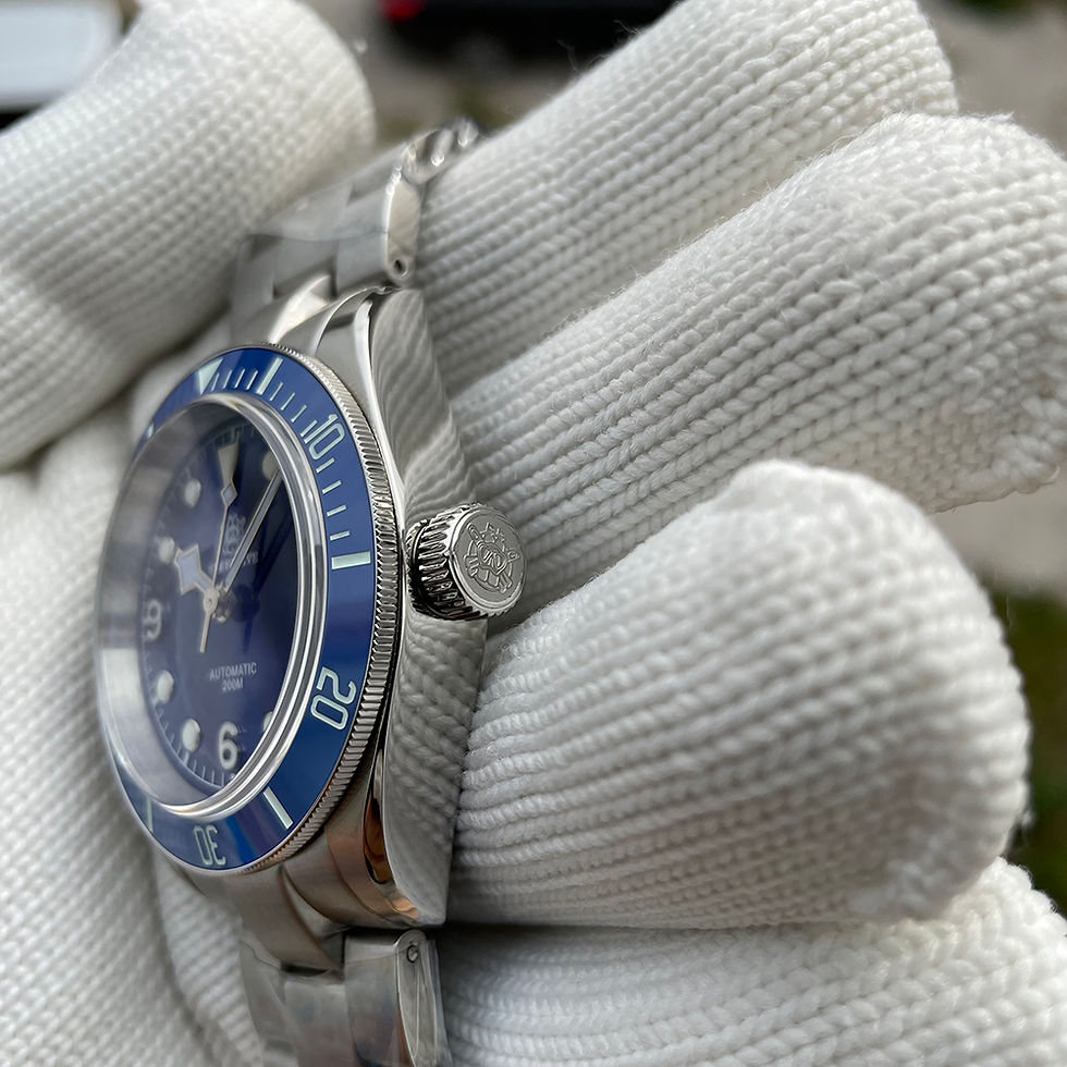 Thumbnail: Steeldive SD1958, Black Bay, NH35, AR Sapphire, Lume, Blue, 200m Diving, BNIB
