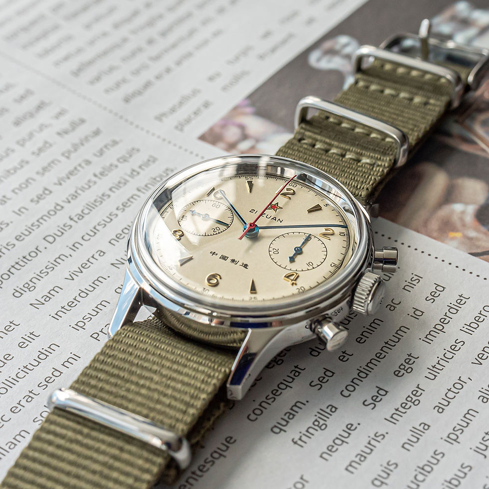 Thumbnail: Seagull 1963 ST1901 Venus 38mm Chronograph Acrylic, Display Back, 2 Straps BNIB