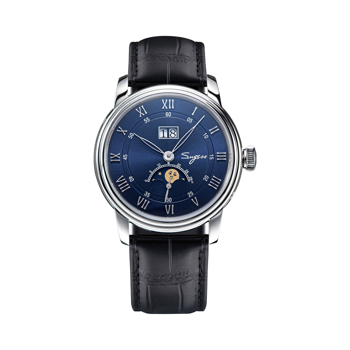 Seagull Sugess ST2528 Automatic Moon Phase Sapphire Display Blue SL 1963 BNIB