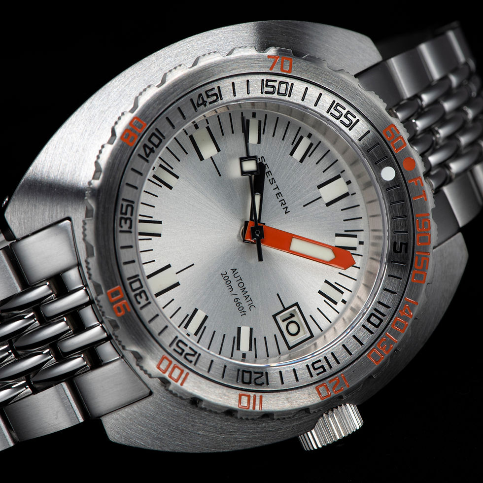 Thumbnail: SEESTERN SUB300T, Silver / White, NH35, Sapphire, Lume, 200m Diver, Diving, BNIB
