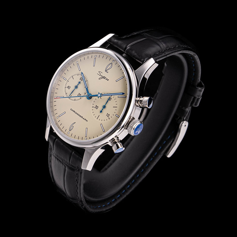 Thumbnail: Seagull Sugess ST1901 40mm Ivory Chronograph Sapphire Display 1963 BNIB