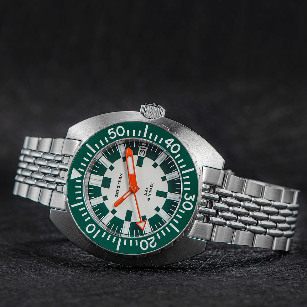 Thumbnail: SEESTERN SUB300T, Full Lume Military, NH35, Sapphire, Green, 200m Diver, BNIB