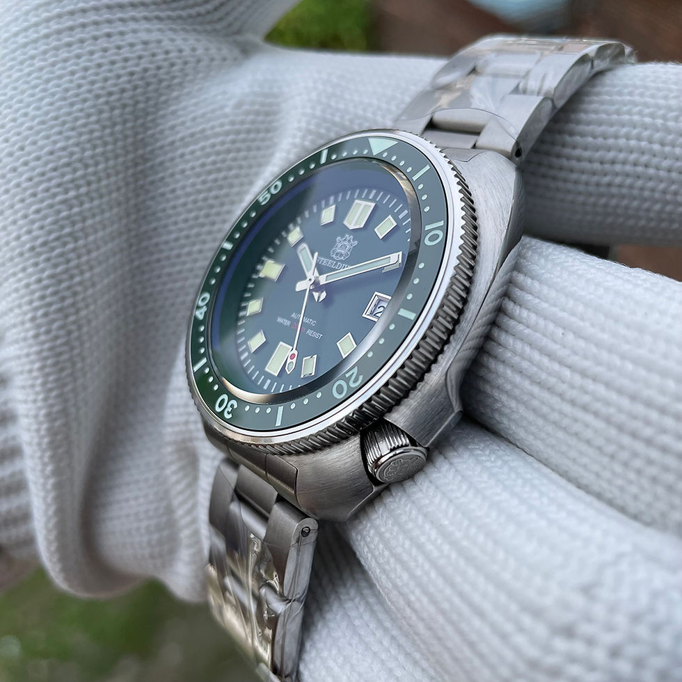 Thumbnail: Steeldive SD1970, 6105 Turtle Captain Willard, NH35, Sapphire, Green,Diving,BNIB