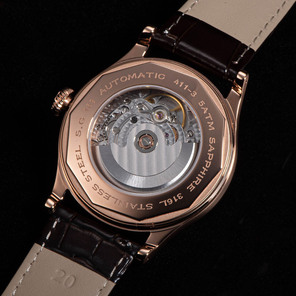 Thumbnail: Sugess Seagull ST2130 Automatic Dome Sapphire 38mm Hi Beat 2824 Rose Gold Green