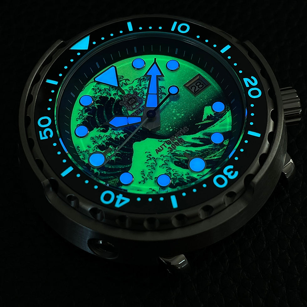Thumbnail: Steeldive SD1975, TUNA, NH35, The Great Wave, Lume,Diving, 5-Link Bracelet, BNIB