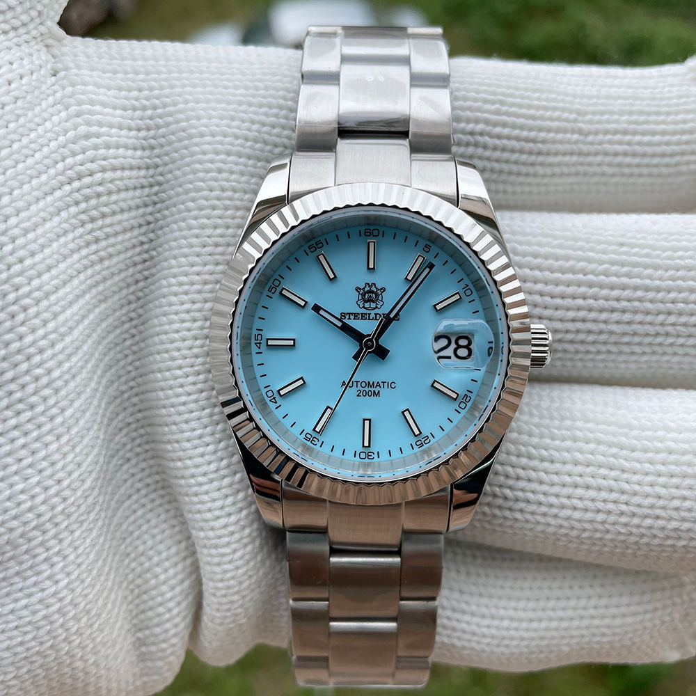 Steeldive SD1933, Fluted Bezel, Light Blue, NH35, Lume, 200m Diver, Diving, BNIB