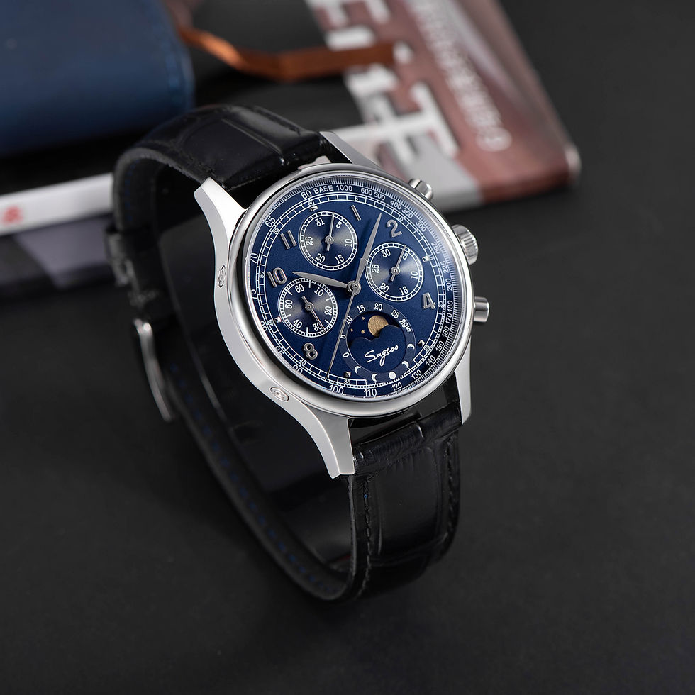 Thumbnail: Seagull Sugess ST1908 40mm Blue Moon Phase Date Chronograph Sapphire 1963 BNIB