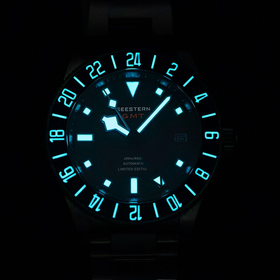 Thumbnail: SEESTERN Titanium series, GMT, Black, NH34, Sapphire, 200m Diver, Diving, BNIB