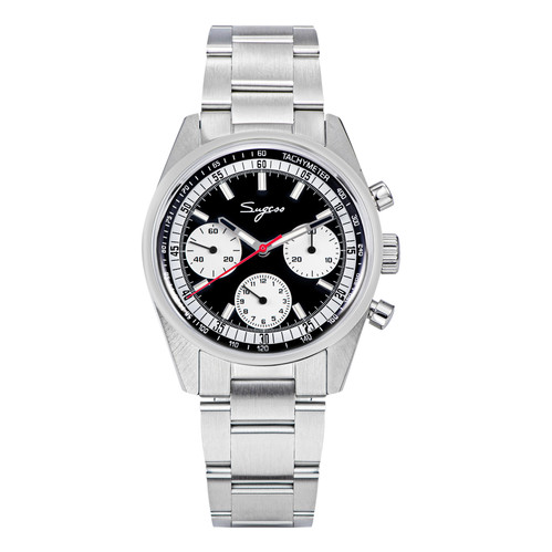 Sugess Seagull ST1902 Panda 37 Mm Brown Cronógrafo Domed Sapphire