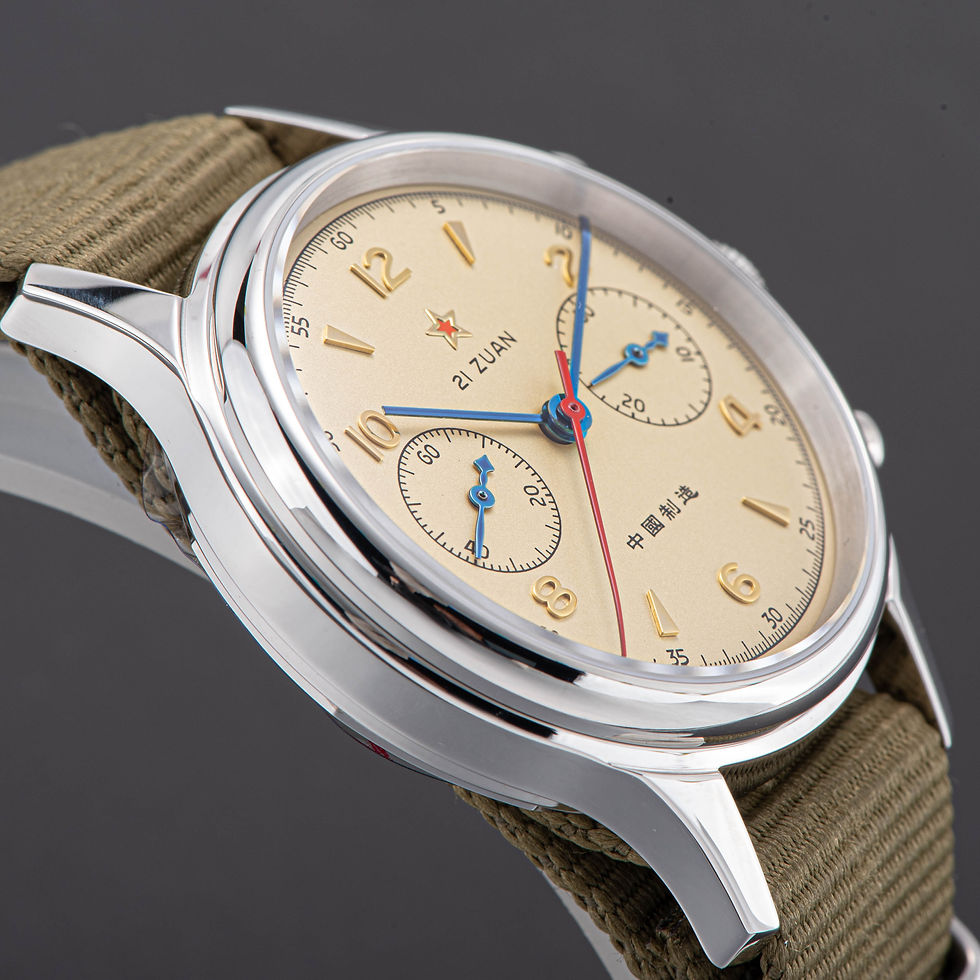 Thumbnail: Seagull 1963 ST1901 38mm Chronograph, Swan Neck, Sapphire, Display, 2Straps BNIB