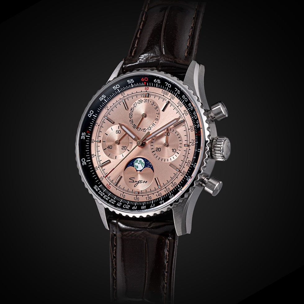 Thumbnail: Seagull Sugess ST1908 43mm Orange Moon Phase Date Chronograph Sapphire SL 1963