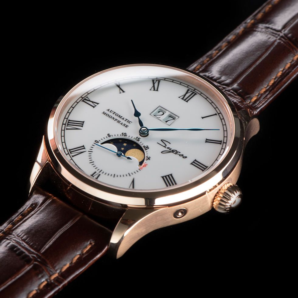 Thumbnail: Seagull Sugess ST2528 Automatic Moon Phase Sapphire Rose Gold 1963 BNIB