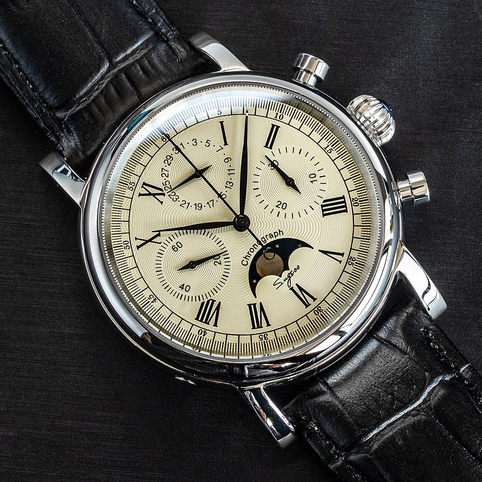 Thumbnail: Seagull Sugess ST1908 40mm Ivory Moon Phase Date Chronograph Sapphire SL 1963