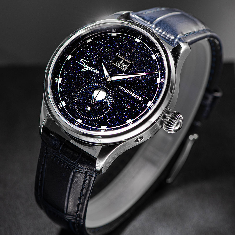 Thumbnail: Seagull Sugess ST2528 Automatic Moon Phase Blue Goldstone 1963 'The White Moon'