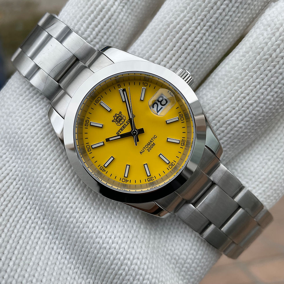 Thumbnail: Steeldive SD1934, Smooth Bezel, Yellow, NH35, Lume,200m Diver, Diving, BNIB
