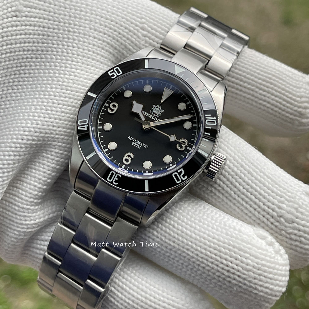 Steeldive SD1958, Black Bay, NH35, AR Sapphire, Lume, 200m Diving, BNIB