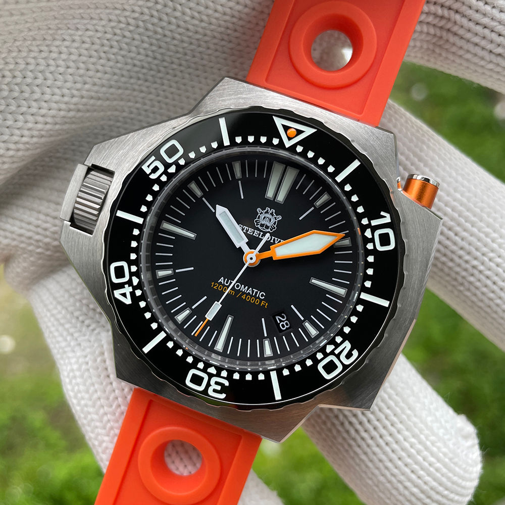 Steeldive SD1988, Ploprof, Monobloc, NH35, Sapphire, Lume, Orange Rubber, 1200m