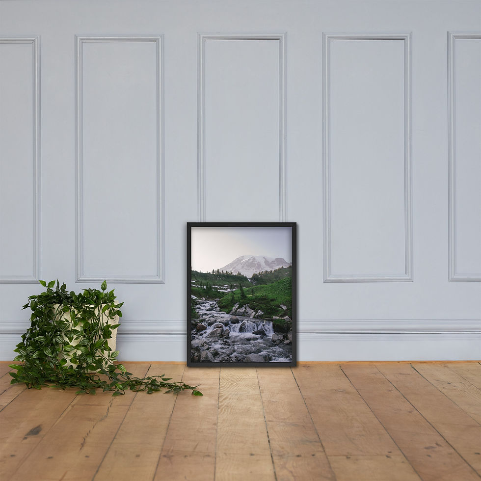 Thumbnail: Rainier in Paradise Framed Fine Art Print