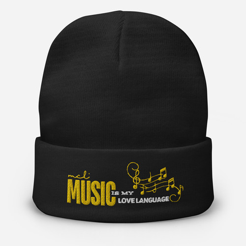 Music Is My Love Language Embroidered Beanie | MCLive