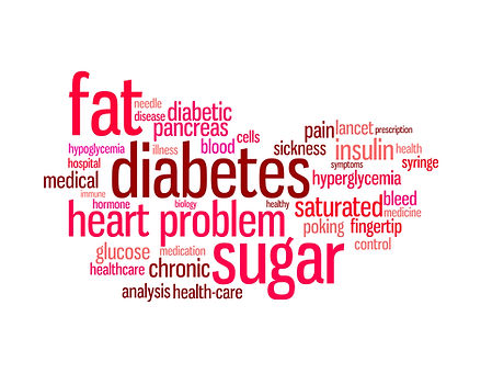 Diabetes sickness info-text graphics and
