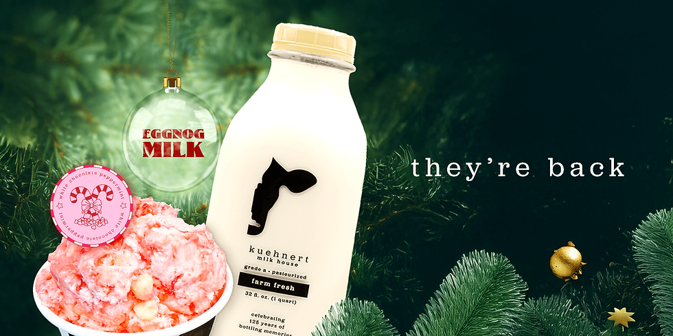 White chocolate peppermint ice cream and egg nog milk are back