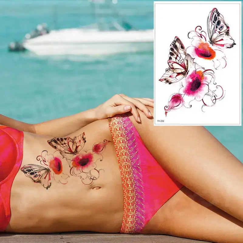Thumbnail: Temporary Tattoo Black Flower Tattoo Sleeves