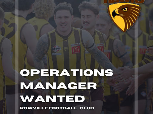 Operations Manager Wanted | Rowville F.C