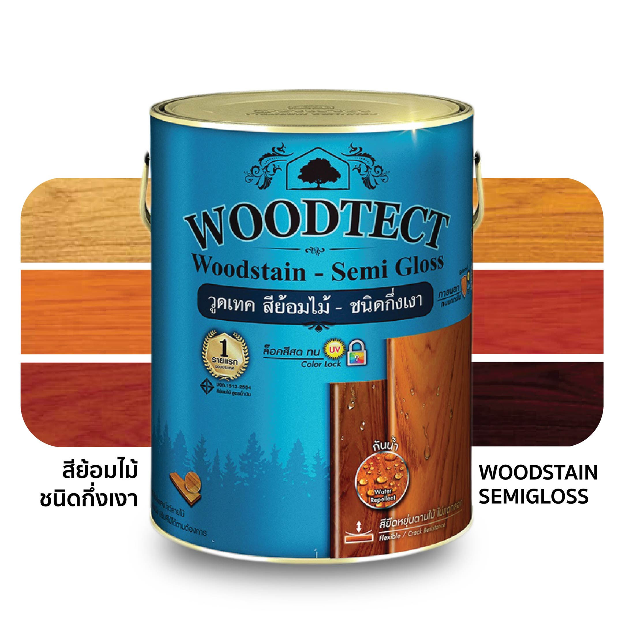 สีย้อมไม้วู้ดเทค กึ่งเงา WS- Woodtect Woodstain Semigloss WS