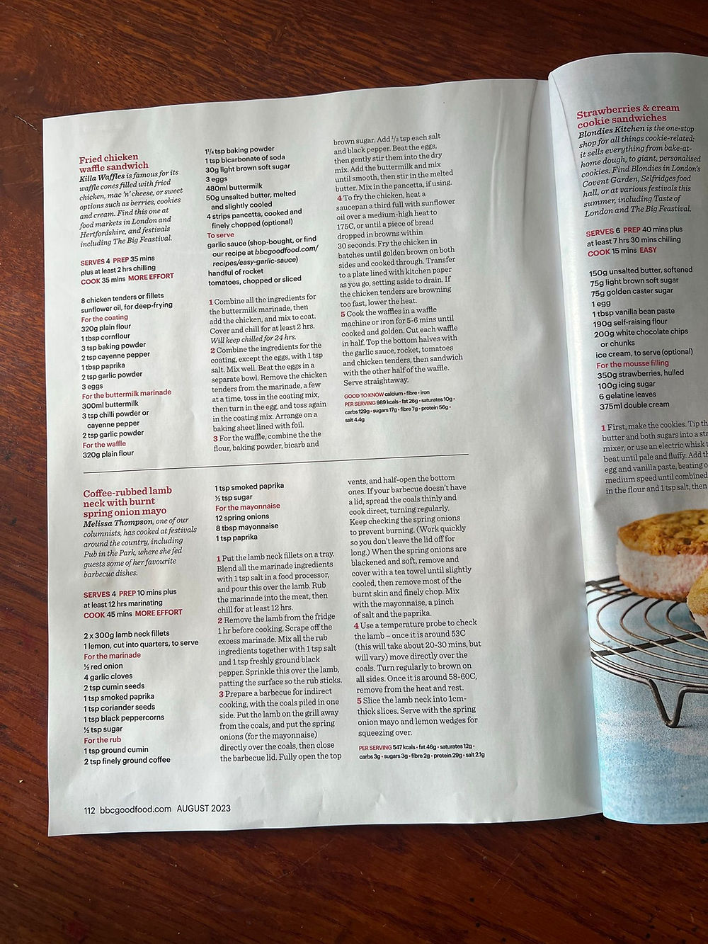BBC Good Food magazine featuring festival food recipes and street food inspiration including Killa Waffles fried chicken waffles