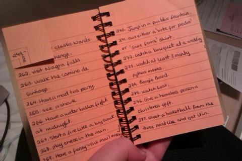 An inside look into The List Girl's original and first bucket list notebook
