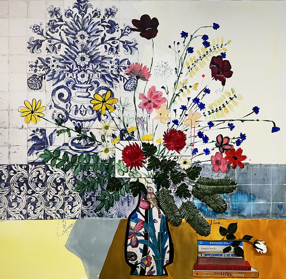 Flowers in ceramic vase | Acrylic | FRANCE