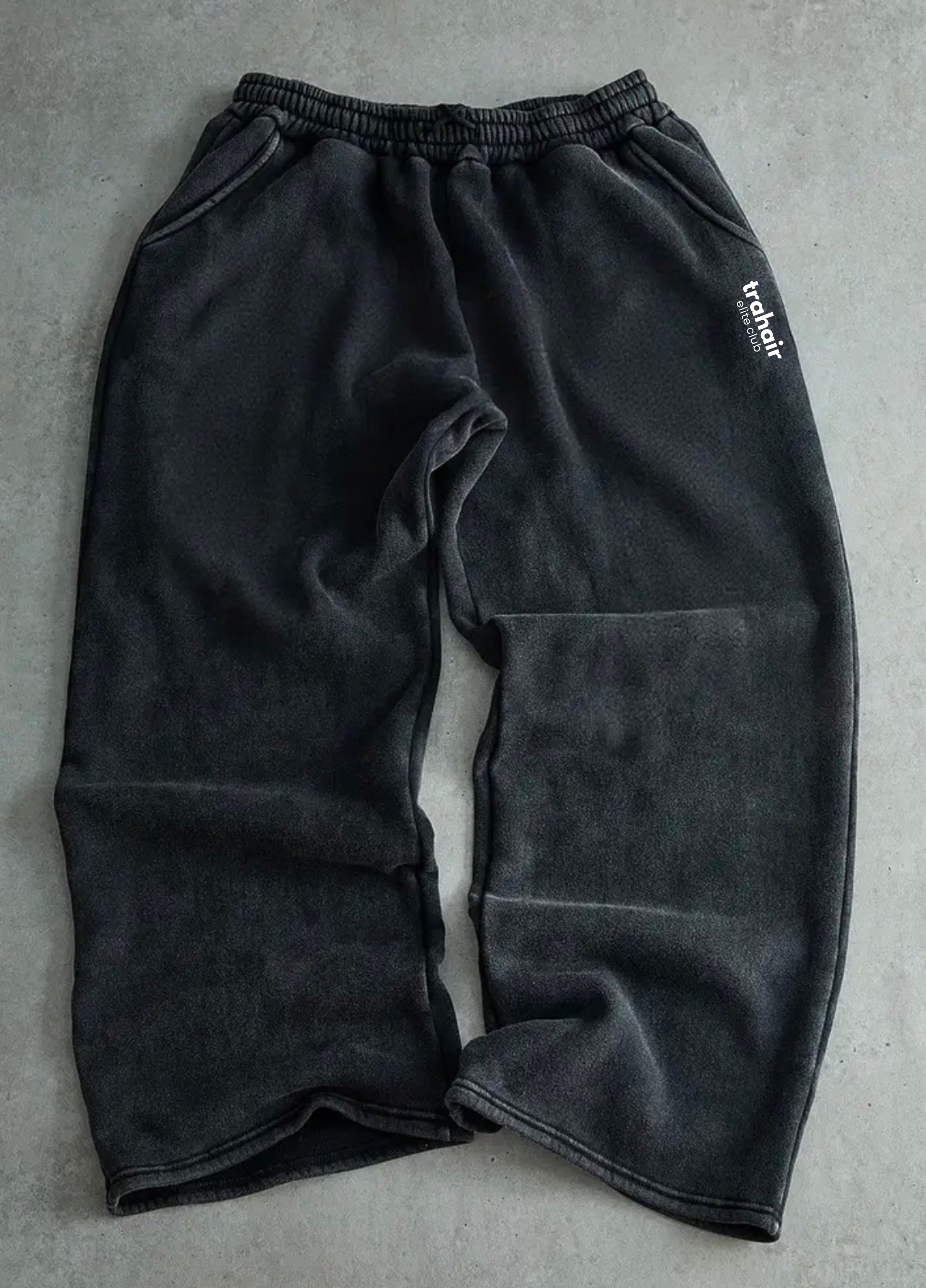 Heritage wash charcoal wide leg