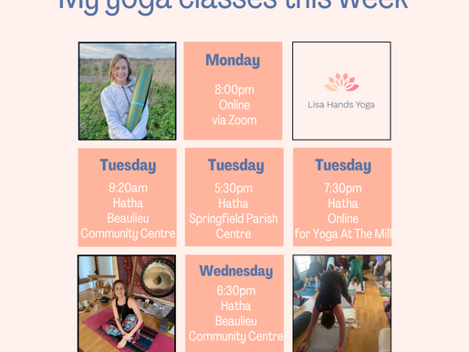 My yoga classes this week