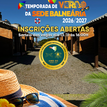 Temporada de Verão 2026/2027 da Sede Balneária