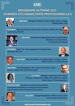 formations échanges professionnels innovation supply changement projets planification durabilité lean achats transports experts genève