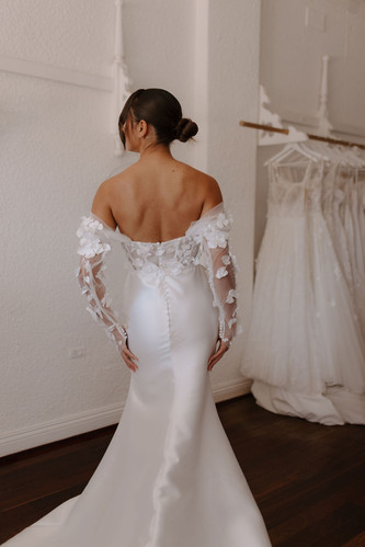sabrina cut wedding dress 66143: Sabrina Neck Gown with Low Back and Illusion Side Cutouts